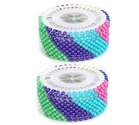 Pearl Round Head Pin 960Pcs Multicolor Ball Head Needles for Sewing DIY Crafts Corsage Making Wedding Prom Decoration Metal Material with Plastic Pin Plate