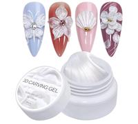 Pearl Solid Building Gel, Soft Nail Extension Sculpting Gels, Adorable Carving Art, Daily Manicure Beauty Tool for Salon, Professional and At-Home Nail Design, White