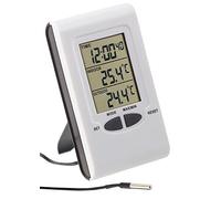 Pearl Termometri (Giardino e Giardinaggio) - Termometro da Esterno Digitale: Termometro Digitale da Interno ed Esterno con Display LCD e Ora (Dentro e Termometro da Esterno)