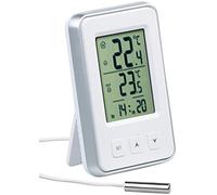 Pearl Termometro Ambiente: Termometro Digitale da Interno ed Esterno con Ora e Display LCD (termometro con Sensore Esterno Filo Elettrico)
