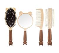 Pearleaf Set di spazzole per capelli, 4 pezzi, setole morbide flessibili con specchio curativo per capelli ricci, ottimo regalo per donne e ragazze, strumenti per lo styling