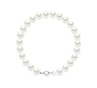 PEARLS & COLORS Bracciale con Perle di Coltura d'Acqua Dolce Semi-barocche 7-8 mm Qualita AAA+ in Argento 925