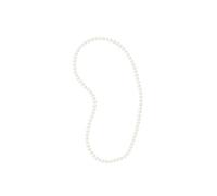 Pearls & Colors - Collana lunga con perle coltivate d'acqua dolce semi-barrocche, colore bianco naturale, qualità AAA+, lunghezza 60 cm, gioielli da donna