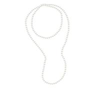 PEARLS & COLORS - Collana lunga, con vere perle coltivate d'acqua dolce rotonde 7-8 mm, vari colori disponibili, lunghezza 120 cm, gioiello da donna,