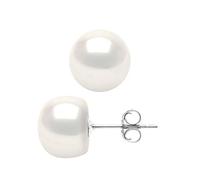 PEARLS & COLORS Orecchini con Perle di Coltura d'Acqua Dolce Bottoni 11-12 mm Qualita AAA+ in Argento 925