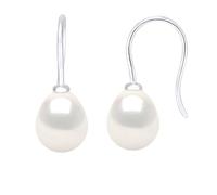 Pearls & Colors - Orecchini da donna in oro e perle d'acqua dolce coltivate 7-8 mm, qualità AAA+