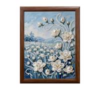 Pearls Pearl Art | Flower Design Self-Adhesive Table Decoration With Frame