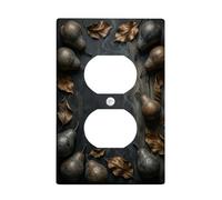 Pears - Coperture da parete duplex per cucina, con foglie rustiche autunnali, in plastica marrone, dimensioni standard, per soggiorno, camera da letto, casa, ufficio