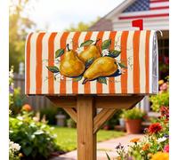 Pears Coperture magnetiche per cassette postali, autunnali rustiche foglie fiori autunnali gialle copertura per cassetta della posta per esterni decorazione da cortile 45,7 x 53,7 cm