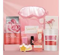 Pearshek Set regalo da 10 pezzi Ocean Pamper per donne, kit per la cura di sé con maschera per dormire in seta e maschera idratante, cestino da bagno per mamma, sorella, amica, scatola regalo unica
