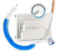 PEARWAY Spazzola per radiatori con chiave di sfiato - Spazzola per radiatori a lungo riduce efficacemente i costi di riscaldamento - Spazzola per la pulizia del radiatore con setole extra solide -