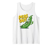 Peas out - Divertente Gioco di Parole a Forma di pisello con Scritta «Peas out Giving Peace» Canotta