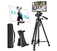 Peastrex Treppiede per iPad, Tablet Telefono Fotocamera Treppiede Supporto 60 "Altezza Regolabile per iPad Pro Air Mini 12.9 11 10.5 Surface Galaxy, 3.5 a 13.5 pollici iPhone Tablet
