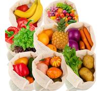 PEASUG Confezione da 8 sacchetti riutilizzabili XL, 35,5 x 45,7 cm, in rete, riutilizzabili, per prodotti vegetali, in cotone, lavabili per la spesa, frutta e verdura, trasporto e conservazione