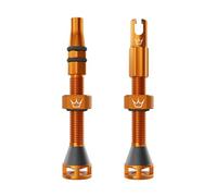 Peaty's Holeshot Fast Flow Valvole Tubeless - Design ad Alto Flusso e Anti-Intasamento, Montaggio Rapido Pneumatici, Alluminio 7075, Valvole Bici Compatibili con Inserti Cerchio MTB, 42mm Mango