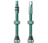 Peaty's Holeshot Fast Flow Valvole Tubeless - Design ad Alto Flusso e Anti-Intasamento, Montaggio Rapido Pneumatici, Alluminio 7075, Valvole Bici Compatibili con Inserti Cerchio MTB, 60mm Giada