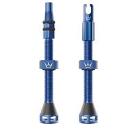 Peaty's Holeshot Fast Flow Valvole Tubeless - Design ad Alto Flusso e Anti-Intasamento, Montaggio Rapido Pneumatici, Alluminio 7075, Valvole Bici Compatibili con Inserti Cerchio MTB, 60mm Blu Navy