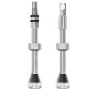 Peaty's Holeshot Fast Flow Valvole Tubeless - Design ad Alto Flusso e Anti-Intasamento, Montaggio Rapido Pneumatici, Alluminio 7075, Valvole Bici Compatibili con Inserti Cerchio MTB, 60mm Argento