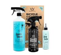 Peaty's Kit Pulizia Bici - Lavare, Sgrassare e Lubrificare, Set con Detergente, Sgrassatore e Lubrificante a Secco per Catena, Kit Pulizia Completo per Manutenzione, Sicuro su MTB, Strada e E-Bike