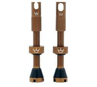 Peaty's X Chris King MK2 Valvole Tubeless Presta con Strumento Multifunzione - Set Valvola Tubeless in Lega Aeronautica 7075 per MTB, Strada e Gravel, Adatte per Tutti gli Inserti - 42 mm, Bourbon