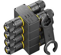 PEBA Connettore Impermeabile IP68 a 3 Poli con Leva e Chiave, Compatibile Ø4-12mm, Scatola Giunzione Esterna per Cavi Elettrici - 3 Vie, Connettori Cavi Elettrici, 4 Pezzi