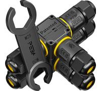 PEBA Connettore per cavi impermeabile a 3 vie, 3 poli, IP68, impermeabile, diametro del cavo 4-12 mm, scatola di distribuzione esterna, 3 conduttori, morsetto di collegamento con leva per esterni