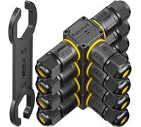 PEBA Connettore per cavi impermeabile a 3 vie, 3 poli, IP68, impermeabile, diametro del cavo 4-12 mm, scatola di distribuzione esterna, 3 conduttori, morsetto di collegamento con leva per esterni