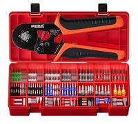 PEBA Primpatura per Puntali, kit di Terminali con Puntali di 28 dimensioni, Pinze a Crimpare esagonali autoregolanti per ghiere 0,08-10,0 mm², Pinze per Connettori elettrici, crimpatura esagonale