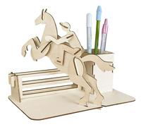 Pebaro 840/1L - Set di portapenne in legno per cavaliere, taglio laser, puzzle 3D, puzzle in legno