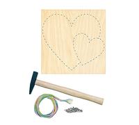 Pebaro NB6-SET - Kit per nail art, motivo: cuore prestampato, con chiodi, filato e martello
