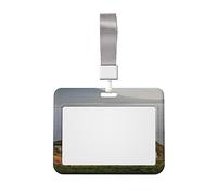 Pebble Beach - Porta badge con stampa Ocean View con cordino, clip per carta d'identità, per infermiere, dottori, insegnanti