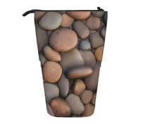 Pebbles in The Beach - Astuccio espandibile per matite, in tessuto Oxford multi-design, regolabile in altezza, borsa multiuso per cosmetici