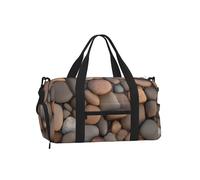 Pebbles in The Beach - Borsone sportivo con scomparto per scarpe, leggero, da palestra, per uomo e donna, borsa da viaggio impermeabile con tasca bagnata