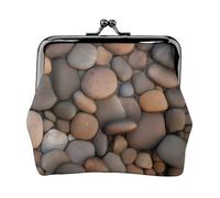 Pebbles in The Beach - Piccolo portamonete da donna, rettangolare, con chiusura a bacio, tascabile, mini portamonete da donna