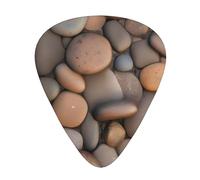 Pebbles in the beach - Set di 12 plettri per chitarra, resistenti, antiscivolo, di diverse dimensioni, per chitarra elettrica, chitarra acustica, ukulele
