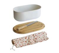 Pebbly 4 IN 1 Pane Scatola - Naturale Ecologici Bin Con Borsa, Coltello, Board