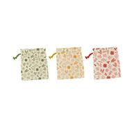 Pebbly Borsa in Cotone bio, Verde-Giallo-Rosso, Set de 3-20x25cm