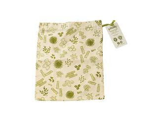 PEBBLY - Borsa in Cotone Biologico - 25 x 30 cm - Borsa con Coulisse, Perfetta per conservare Prodotti secchi, Riso, Pasta, Noci e ridurre Gli sprechi Alimentari, Disponibile in Tre Misure