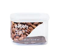 Pebbly - Contenitore alto e quadrato in vetro con coperchio in vetro - 500 ml - Conservazione ottimizzata per una cucina organizzata, protegge i tuoi alimenti secchi riducendo gli sprechi