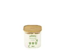 Pebbly - Contenitore in Vetro con Coperchio in bambù - Medio 800 ml Quadrato per Alimenti