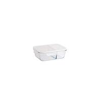 Pebbly - Contenitore rettangolare in vetro a scomparti e a prova di perdite - 1,45 L - Conserva, riscalda e trasporta i tuoi alimenti, 100% ermetico e a scomparti per una cucina organizzata