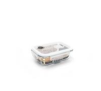 PEBBLY - Contenitore Rettangolare in Vetro per Alimenti - 650 ml - Conserva, riscalda e trasporta Il Tuo Cibo, 100% ermetico e impilabile per Una Cucina organizzata