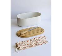 Pebbly NBA183 Contenitore per Pane, bambù, Crema, 36 x 20 x 13 cm