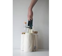 Pebbly NBA225 - Borsa per 3 bottiglie, in cotone biologico, naturale