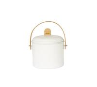Pebbly - Secchio per compost da interno in acciaio con manico in bambù - 3,5 litri - Ø 19 x 21,5 cm