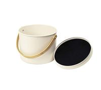 Pebbly Secchio per compost interno NBA167, 7 l, acciaio, manico bambù, filtro carbone, crema