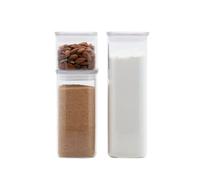 PEBBLY - Set di 3 scatole di conservazione alte e rettangolari in vetro con coperchi in vetro - 470 ml, 1,2 L e 1,8 L - Conservazione ottimizzata per una cucina organizzata