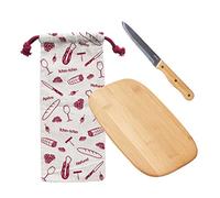 Pebbly - Set per antipasti (tagliere, coltello e sacchetto per salsicce) - Set da 3 - Elementi essenziali per un antipasto di successo, realizzati con materiali responsabili
