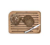 PEBBLY - Tagliere in bambù L - 36,5 x 26,5 cm - Facile da Tagliare e Pulire, Griglia Rimovibile, Elegante Tagliere da Cucina