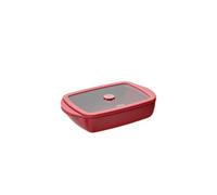 Pebbly - Teglia rettangolare in vetro con coperchio in vetro - 0,8 litri - Versatile e resistente, adatta a forno, lavastoviglie, frigorifero e congelatore